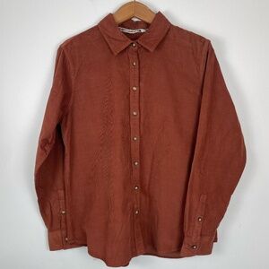 Orvis Rust Corduroy Button Down Shirt 100% Cotton Size M